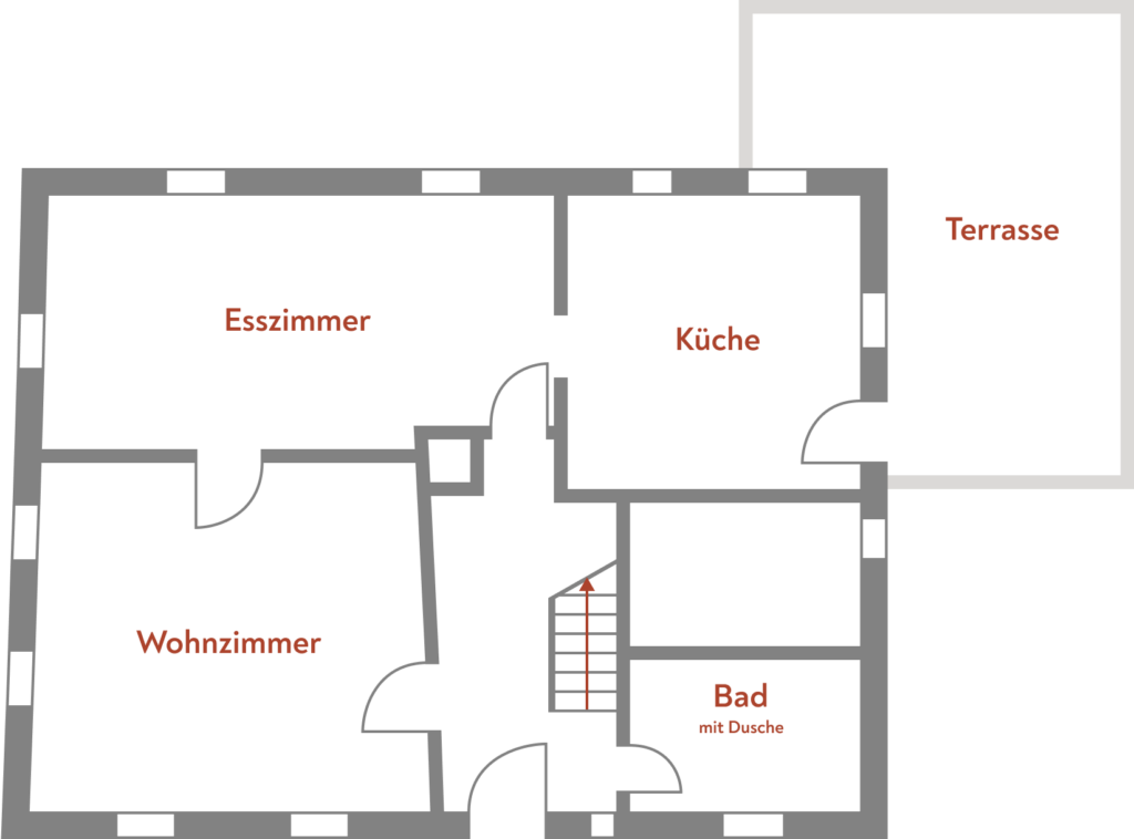 Baderhaus Regenpeilstein Grundriss Erdgeschoss